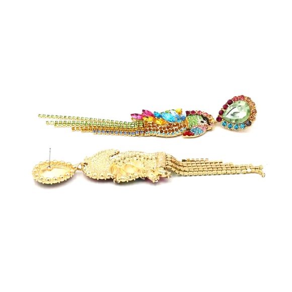 Naomi - Luxury Statement Multicolor Natural Crystals Dangle Earrings.2025 Trendy - Picture 8 of 12